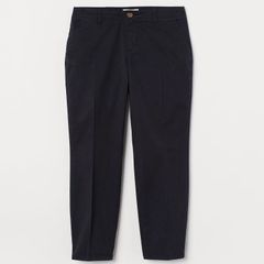 Quần tây kaki H&M lưng cao, đai bản rộng 5cm, thoải mái, tôn dáng, Black