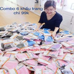 Combo 6 khẩu trang Relax, 100% cotton 2 lớp bảo vệ, thoáng dễ chịu