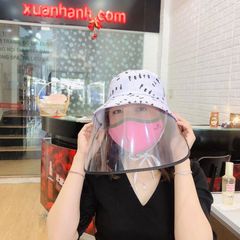 Nón vành vải thời trang kèm tấm chắn bảo vệ tối đa cho mùa dịch, freesize
