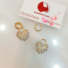 Hoa tai Zara 3in1 trái tim trẻ trung, nữ tính, sang trọng, mang được 3 kiểu 