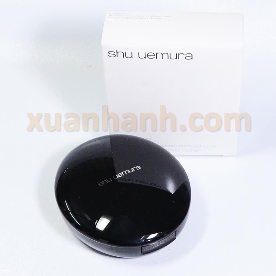 Case Shu Uemura The Lightbulb hộp phấn nền tròn và bông phấn 2 mặt