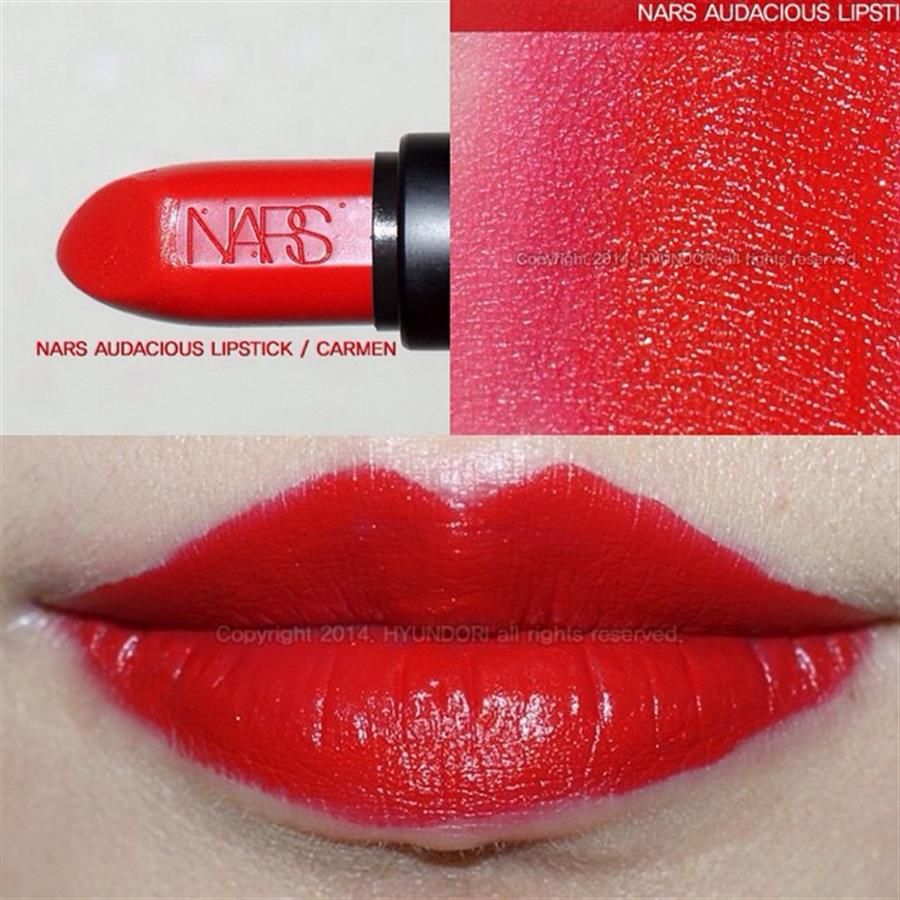 Son Nars Audacious chất kem mềm, che phủ tốt, bám màu # Carmen
