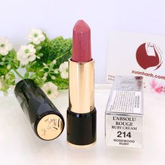 Son Lancome L'absolue Rouge Ruby Cream #214 Rosewood Ruby hồng ấm rất đẹp
