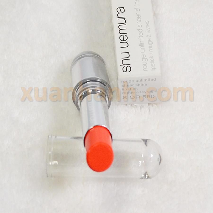 Son Shu Uemura Sheer Shine rực rỡ, mềm mướt, lên và giữ màu tốt #OR550