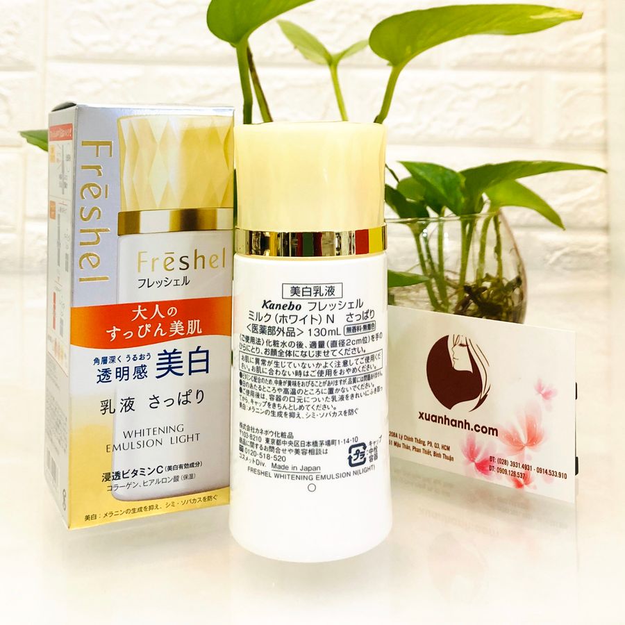 Sữa dưỡng Kanebo Freshel Whitening Emulsion dưỡng ẩm trắng sáng da