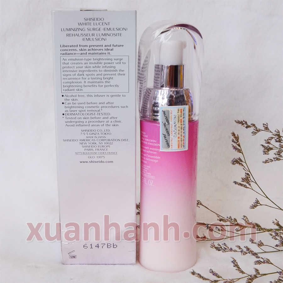 Sữa dưỡng Shiseido White Lucent  Luminizing Surge dưỡng ẩm trắng khỏe da 75ml