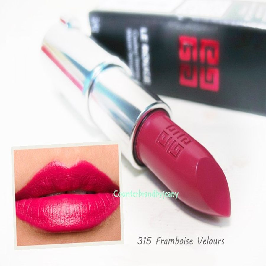Son  Givenchy Le Rouge 315 Framboise Velours hồng sen đậm, tôn da, tester