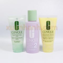 Bộ 3 steps Clinique cho da hỗn hợp khô, thường thiếu nước mini (new)