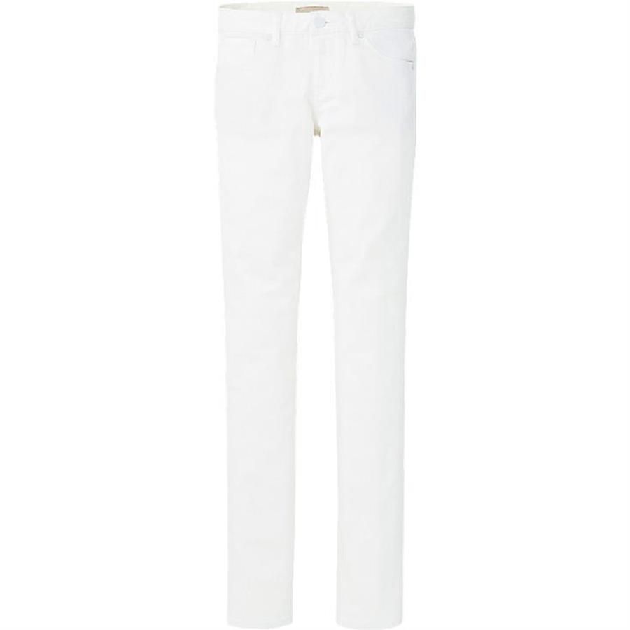 Quần Uniqlo Skinny Fit Tappered Jeans White Size 25 (Mỹ) Skinny trắng đẹp.