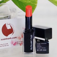 Son Shu Uemura Rouge Unlimited dòng lì, lâu trôi, #550 cam trẻ trung, năng động