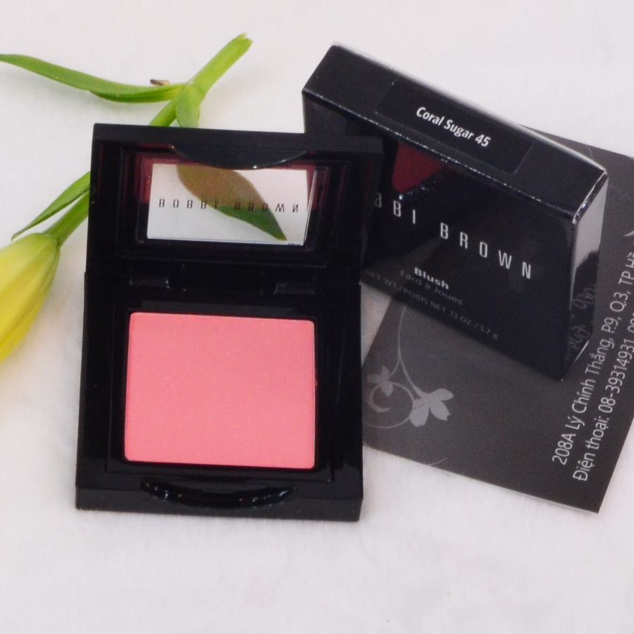 Phấn má hồng Bobbi Brown # Coral Sugar 45 hồng san hô, matte hoàn toàn (tặng kèm cọ)
