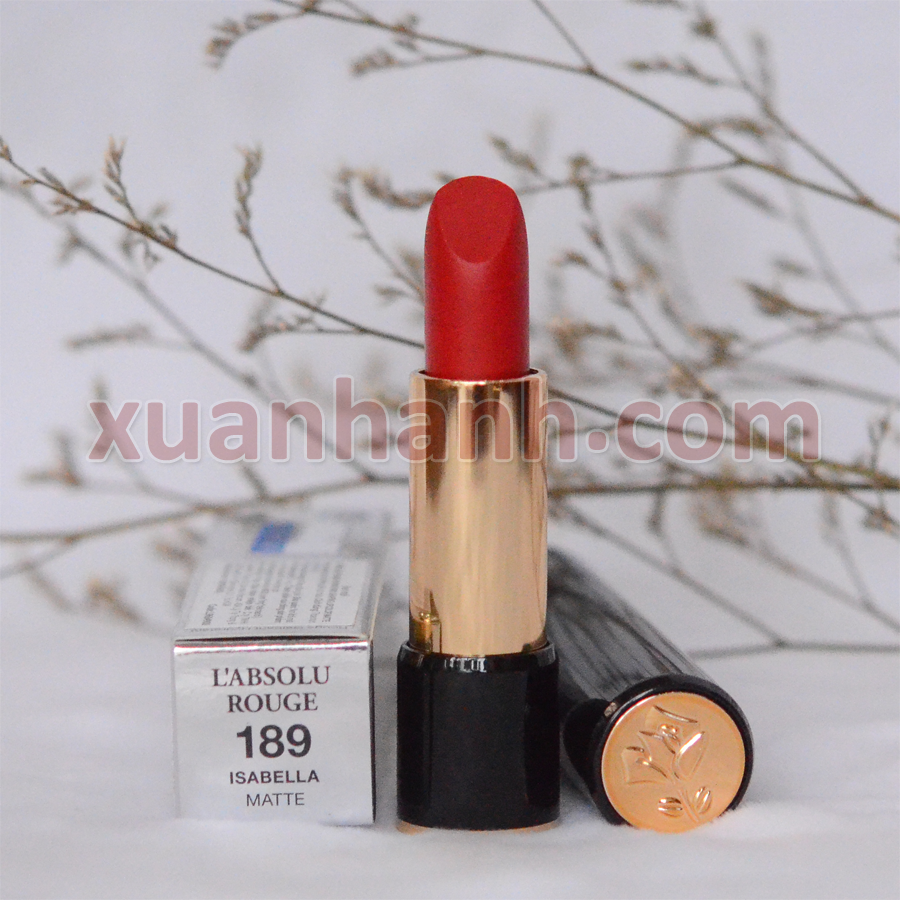 Son Lancome L'absolu Rouge 189 Isabella đỏ cổ điển, chất kem lì