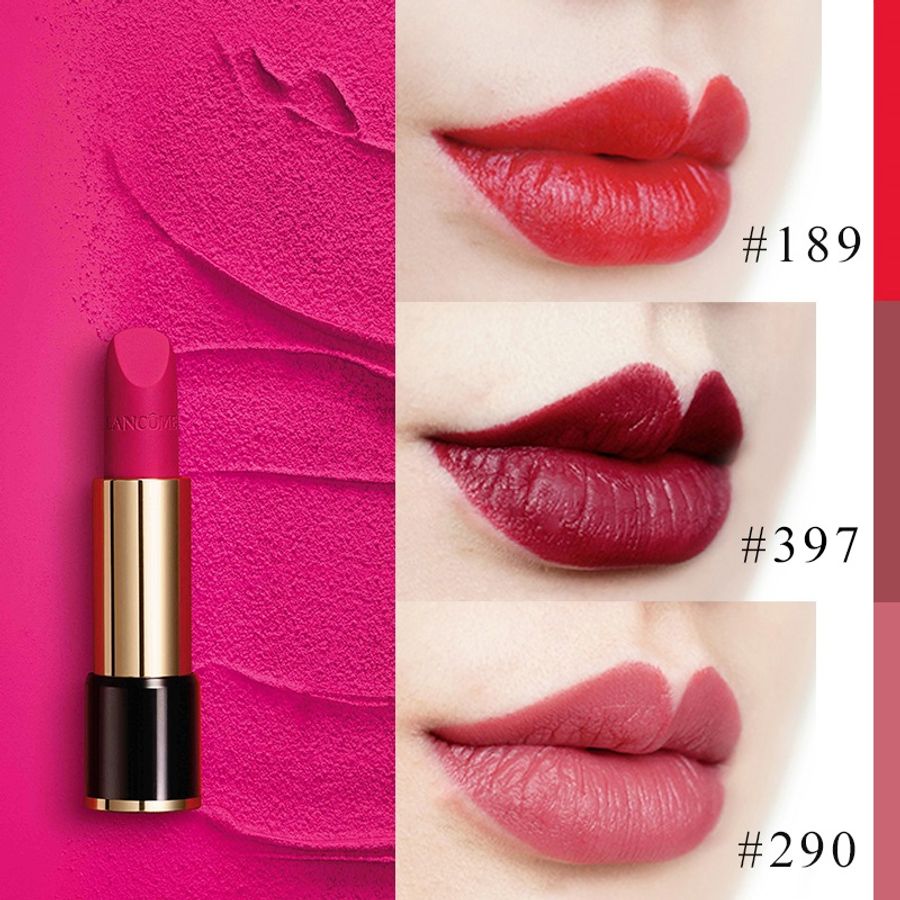 Son Lancome L'absolu Rouge 189 Isabella đỏ cổ điển, chất kem lì