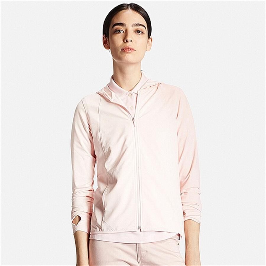 Áo chống nắng Uniqlo Airism UV Cut thun lạnh, size S, 10 Pink