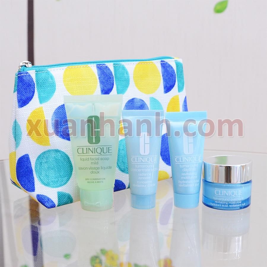 Set Clinique Turnaround tái tạo, phục hồi da sáng khỏe, trừ vết thâm 5sp