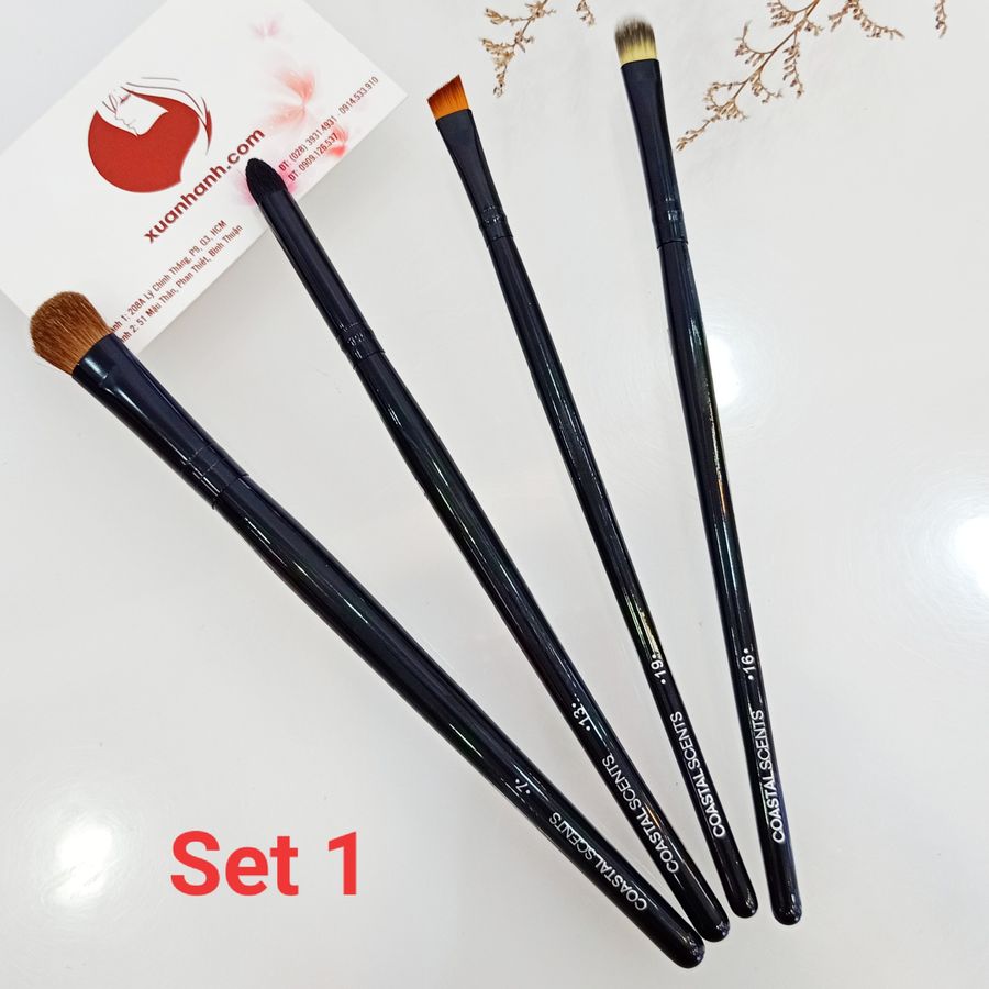 Giftset 4 cọ Coastal Scents tiện dụng, make-up cá nhân cho mắt, môi. 