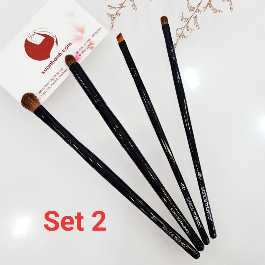 Giftset 4 cọ Coastal Scents tiện dụng, make-up cá nhân cho mắt, môi. 