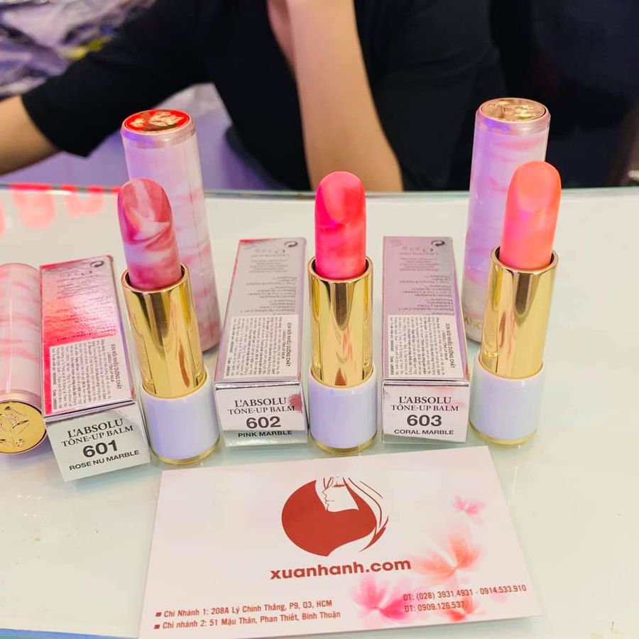 Son dưỡng Lancome L'absolu Tone Up 2in1 nâng sắc màu môi tuyệt đẹp #602
