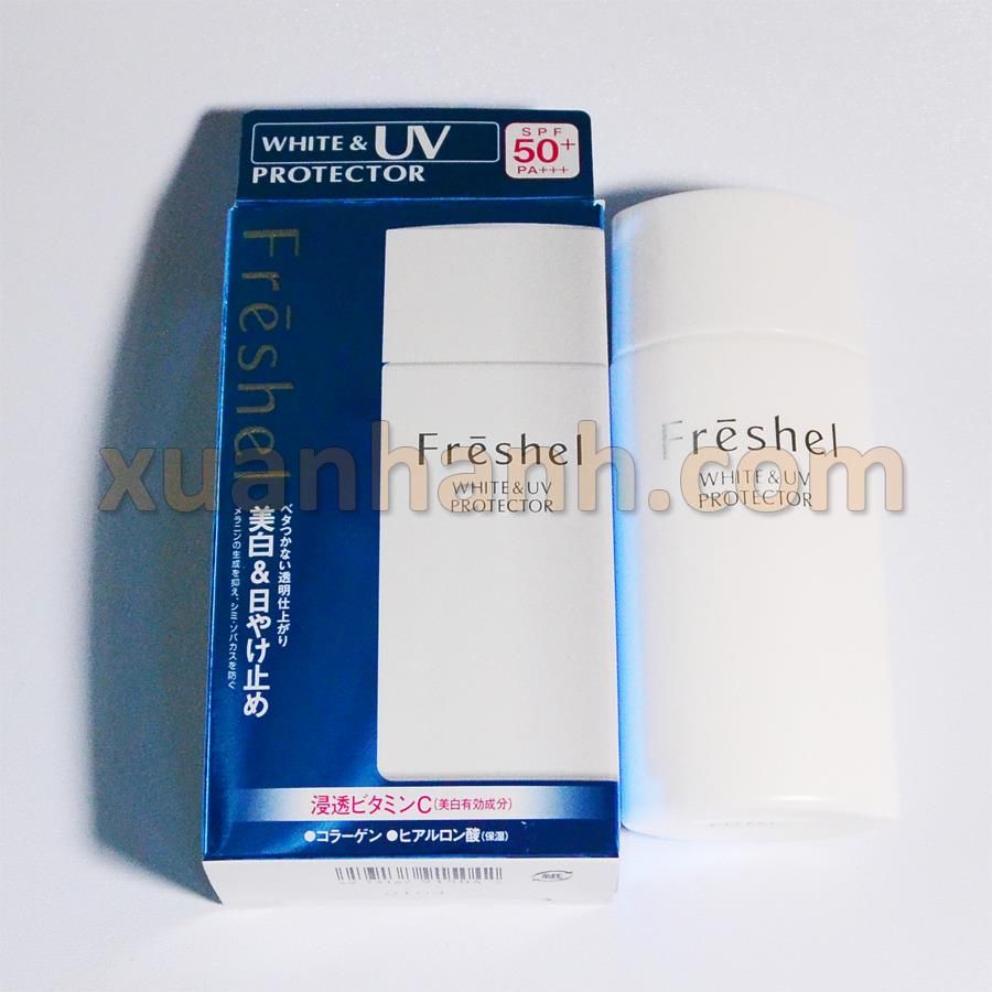 Chống nắng Kanebo Freshel White UV Day SPF50, PA+++ dạng sữa lỏng cực thoáng da