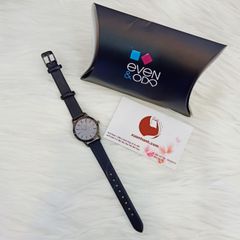 Đồng hồ nữ Even&Odd mặt tròn cổ điển, cá tính #Black - 7377 #TẶNG 1 KÍNH THỜI TRANG