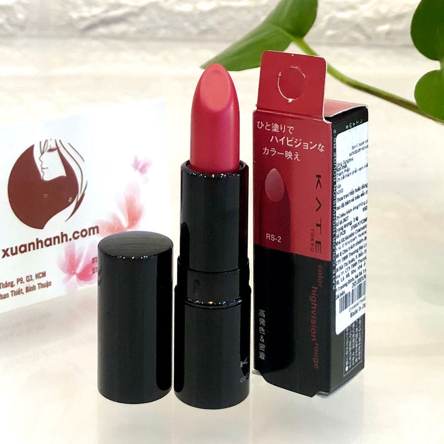 Son Kanebo Kate Color Highvision Rouge, chất kem lì, hồng Fuchsia RS-2