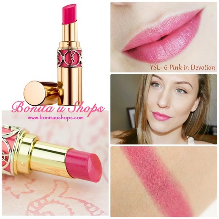 Son Yves Saint Laurent Volupte Shine mướt môi, bám màu hồng tươi 06 Pink IN Devotion