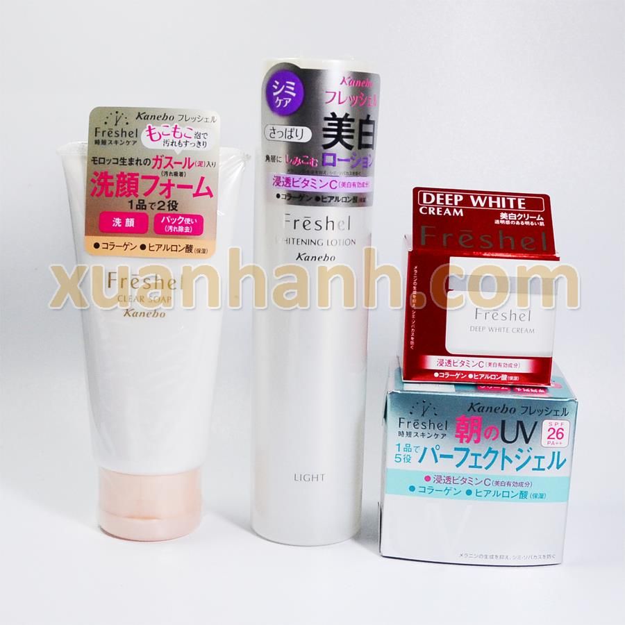 Bộ Kanebo Freshel White dưỡng ẩm trắng sáng da với 3step cơ bản (fullsize)