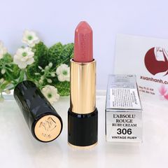Son Lancome L'absolue Rouge Ruby Cream #306 Vintage Ruby nude ấm thời thượng