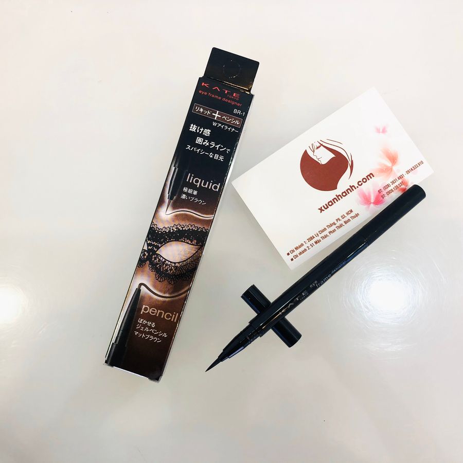 Bút vẽ mắt Kanebo Kate Liquid + Pencil (2in1) bút dạ và chì vặn cực độc, BR-1 nâu