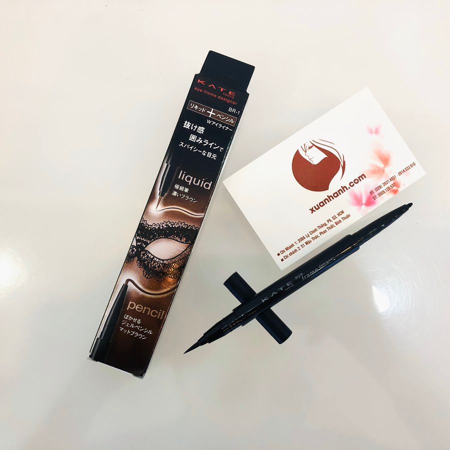 Bút vẽ mắt Kanebo Kate Liquid + Pencil (2in1) bút dạ và chì vặn cực độc, BR-1 nâu