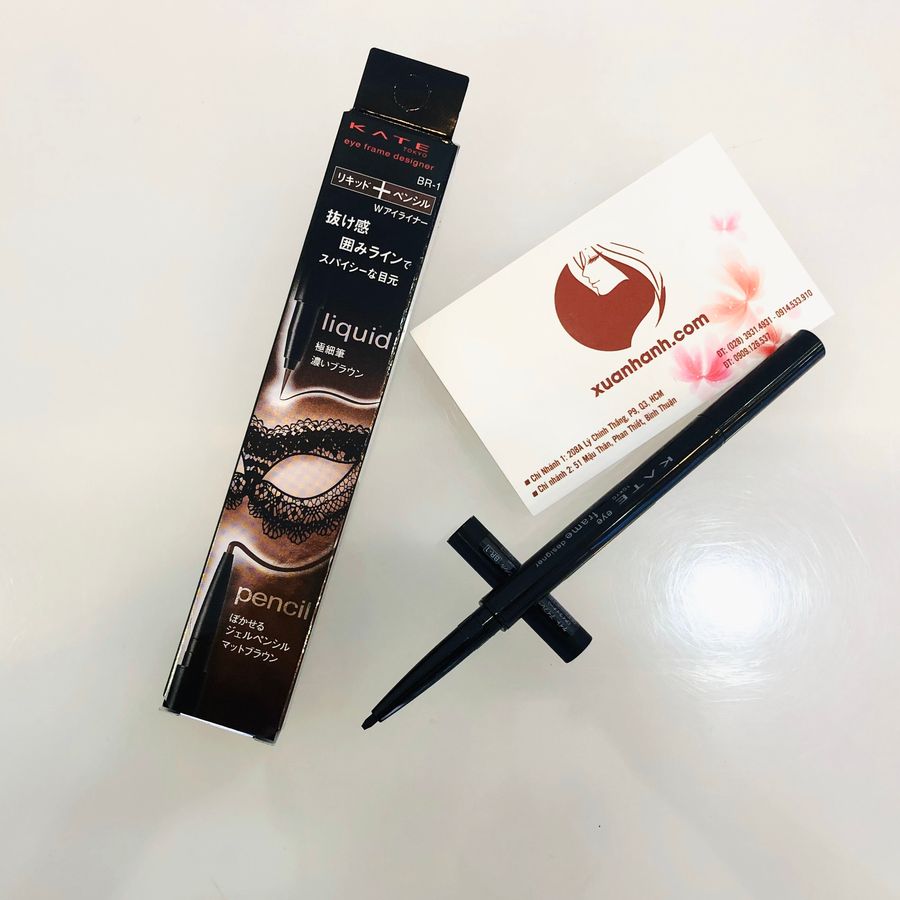 Bút vẽ mắt Kanebo Kate Liquid + Pencil (2in1) bút dạ và chì vặn cực độc, BR-1 nâu