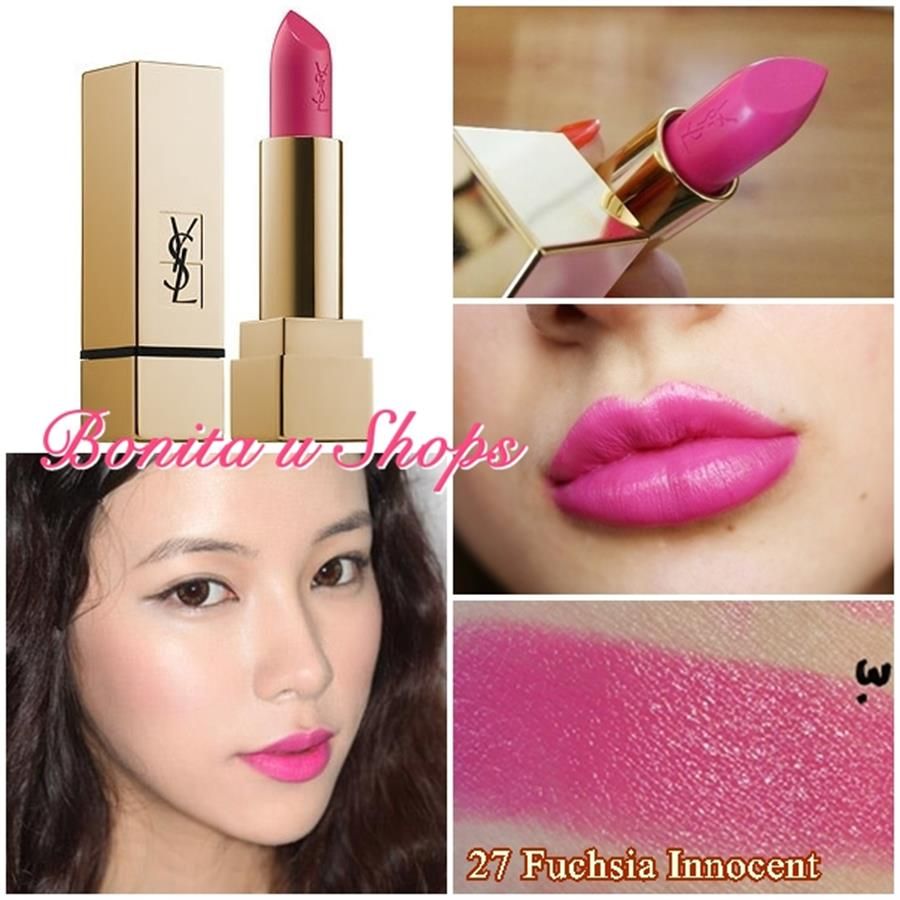 Son Yves Saint Laurent Rouge Pur Couture son lâu trôi, lên màu tốt hồng sen #27 Fuchsia