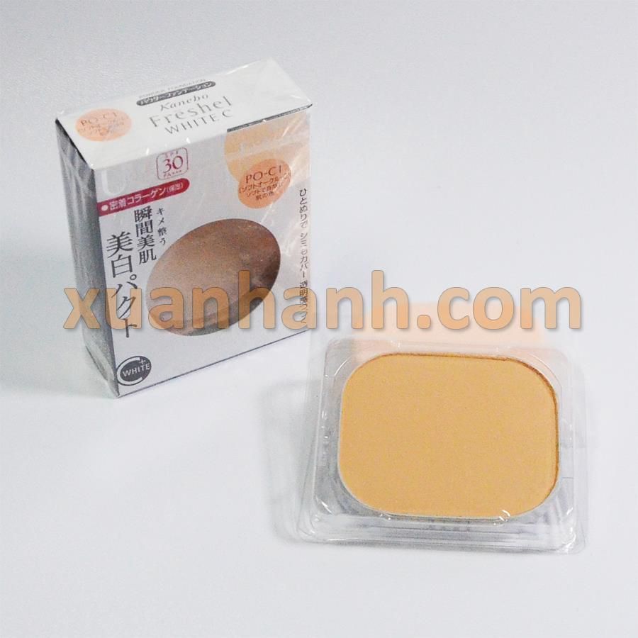 Phấn nền Kanebo Freshel White C SPF30, PA+++ che phủ tốt, tông be da hồng PO-C1