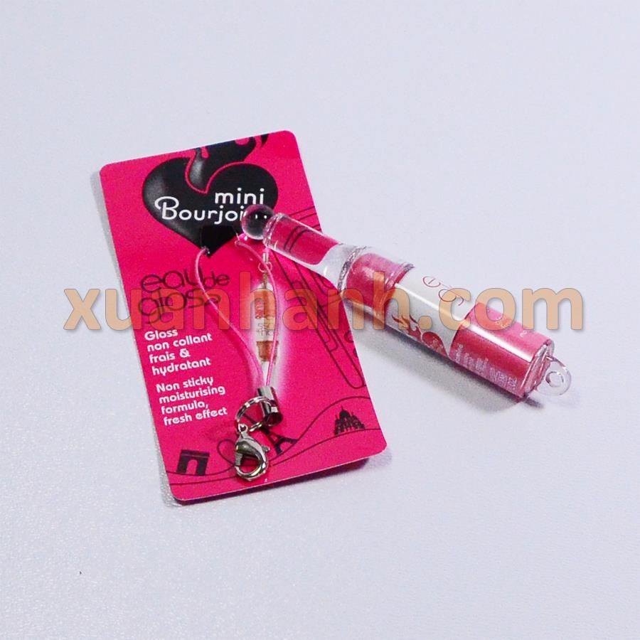 Son bóng Bourjois dưỡng mềm mại môi, lên màu tốt, móc khóa điện thoại #17 Rose mini