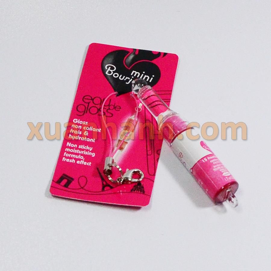 Son bóng Bourjois dưỡng mềm mại môi, lên màu tốt, móc khóa điện thoại #15 Glacee mini