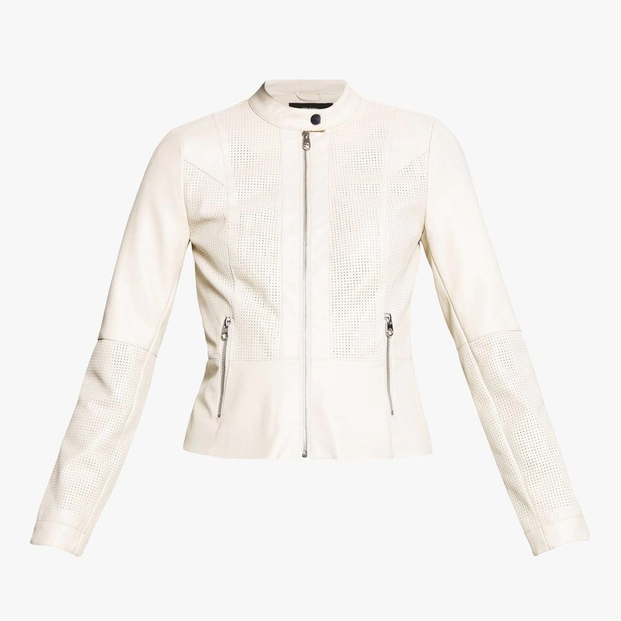 Áo khoác Vero Moda chất liệu da cao cấp, màu kem tinh tế, thanh lịch (THANH LÝ)