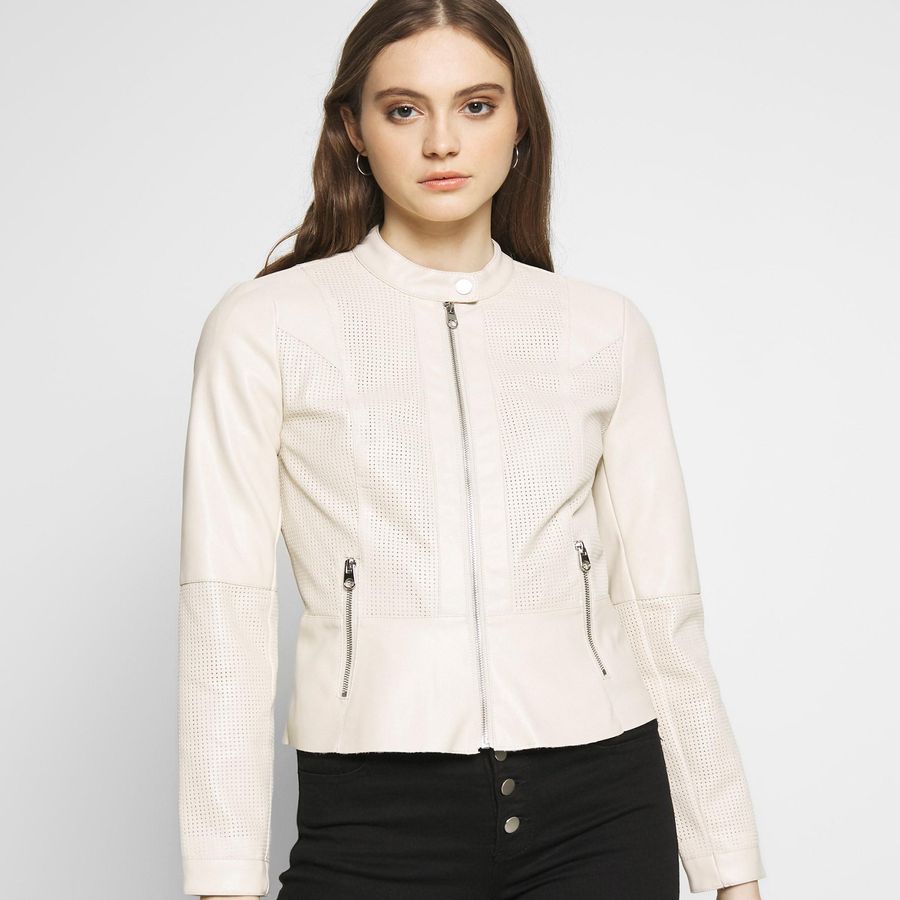 Áo khoác Vero Moda chất liệu da cao cấp, màu kem tinh tế, thanh lịch (THANH LÝ)