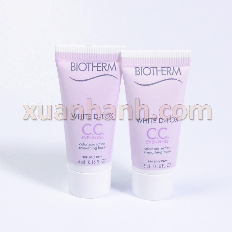 CC cream Biotherm White D-Tox SPF50, chống nắng, trang điểm all in 1 5mlx2=10ml