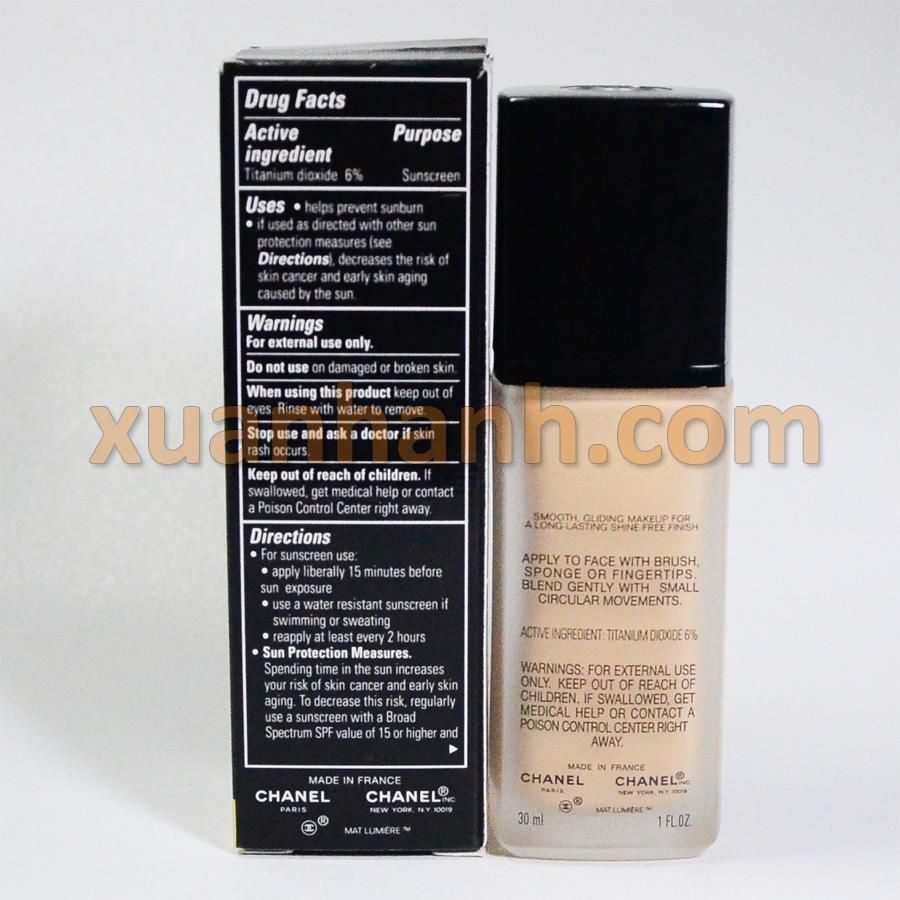 Kem nền Chanel Mat Lumiere Long Lasting Soft Matte 20 Clair be da sáng
