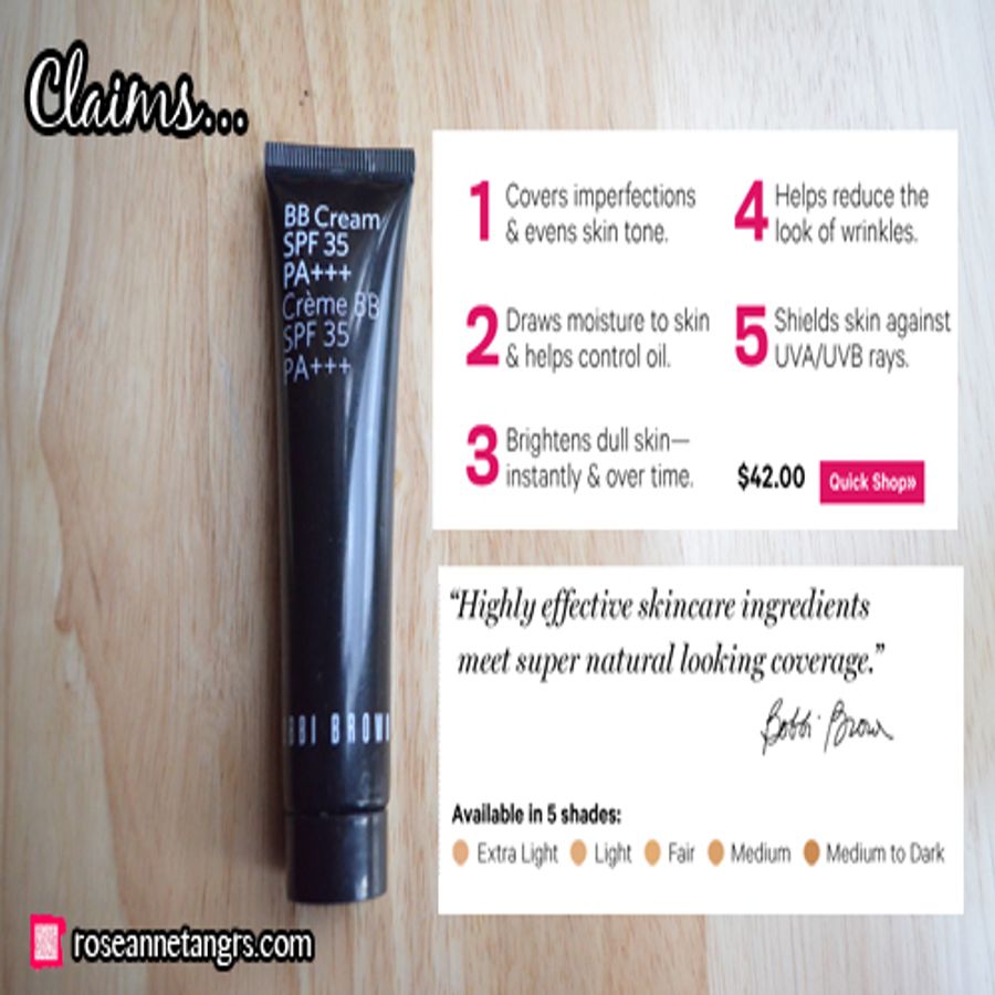 BB Cream Bobbi Brown SPF35 PA+++ kem 5in1 thoáng da, kìm dầu, # Extra Light