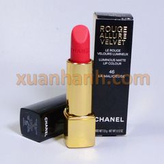 Son Chanel Rouge Allure Velvet son lì, lâu trôi, lên màu tốt #46 hồng đỏ