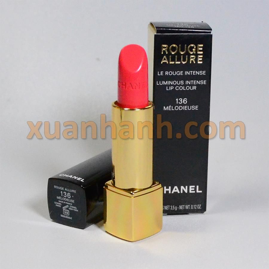 Son Chanel Rouge Allure mềm môi, lên màu tốt, bám màu #136 Melodieuse