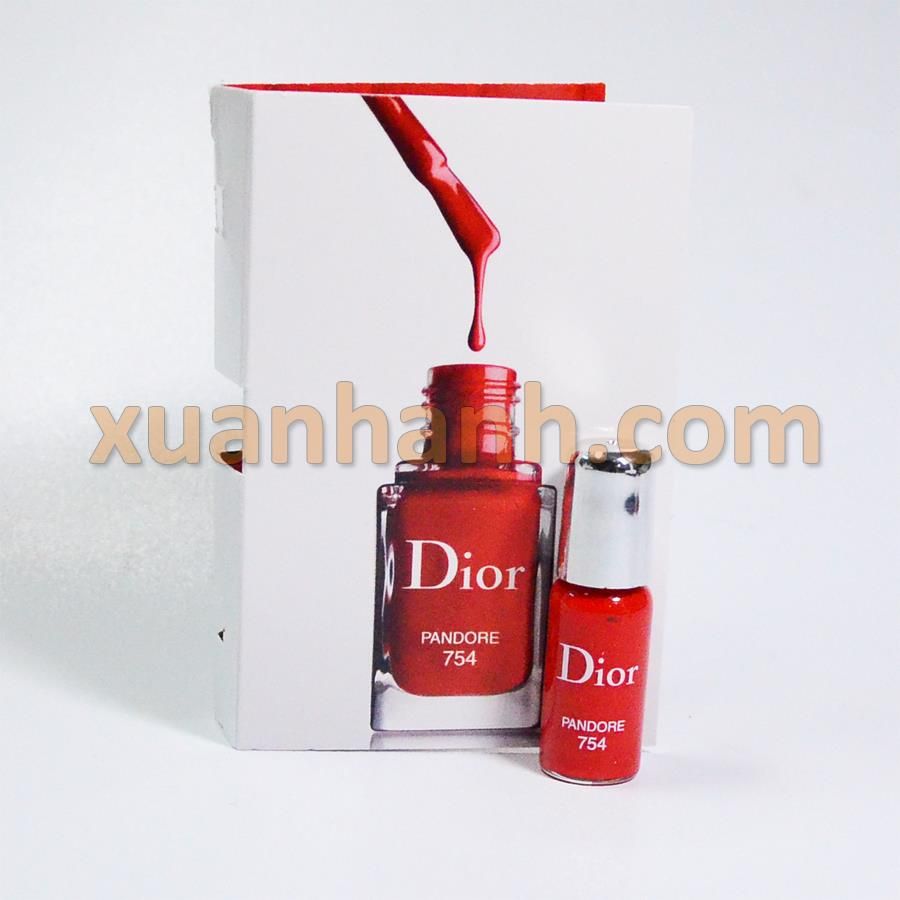 Sơn móng Dior Vernis Pandore 754 hồng đỏ ánh cam rất tươi, 3ml