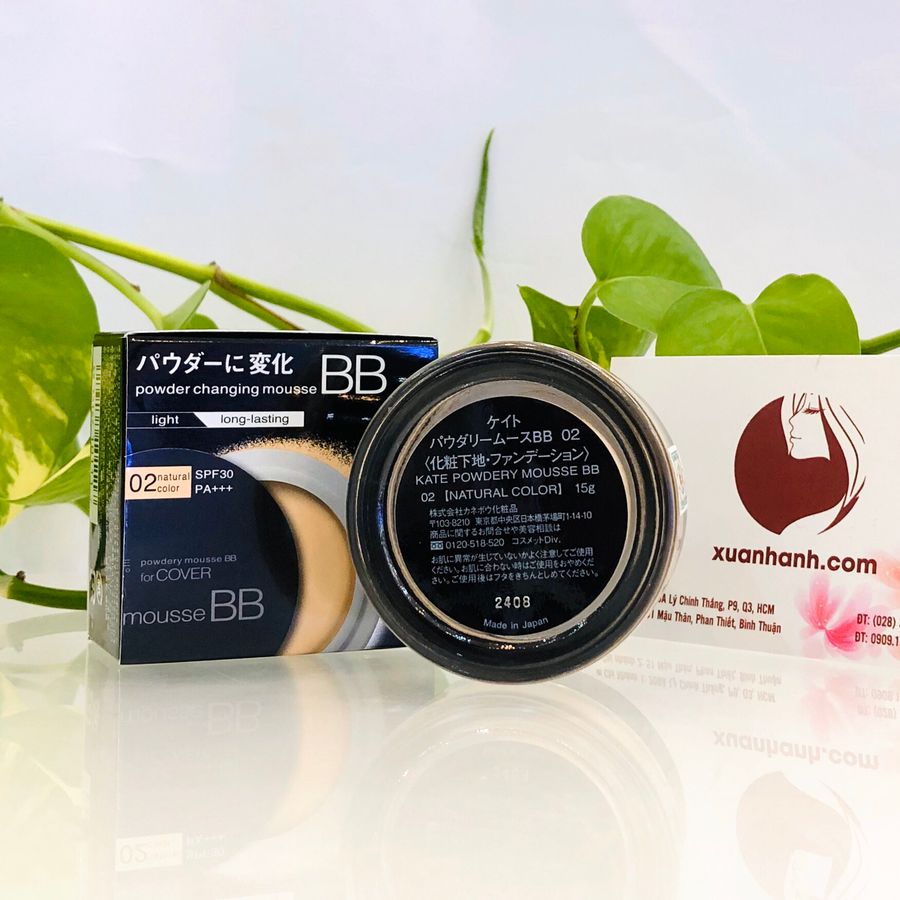 BB Mousse Kanebo Kate Power: Kem BB dạng mousse nhẹ tênh, 02: be tự nhiên
