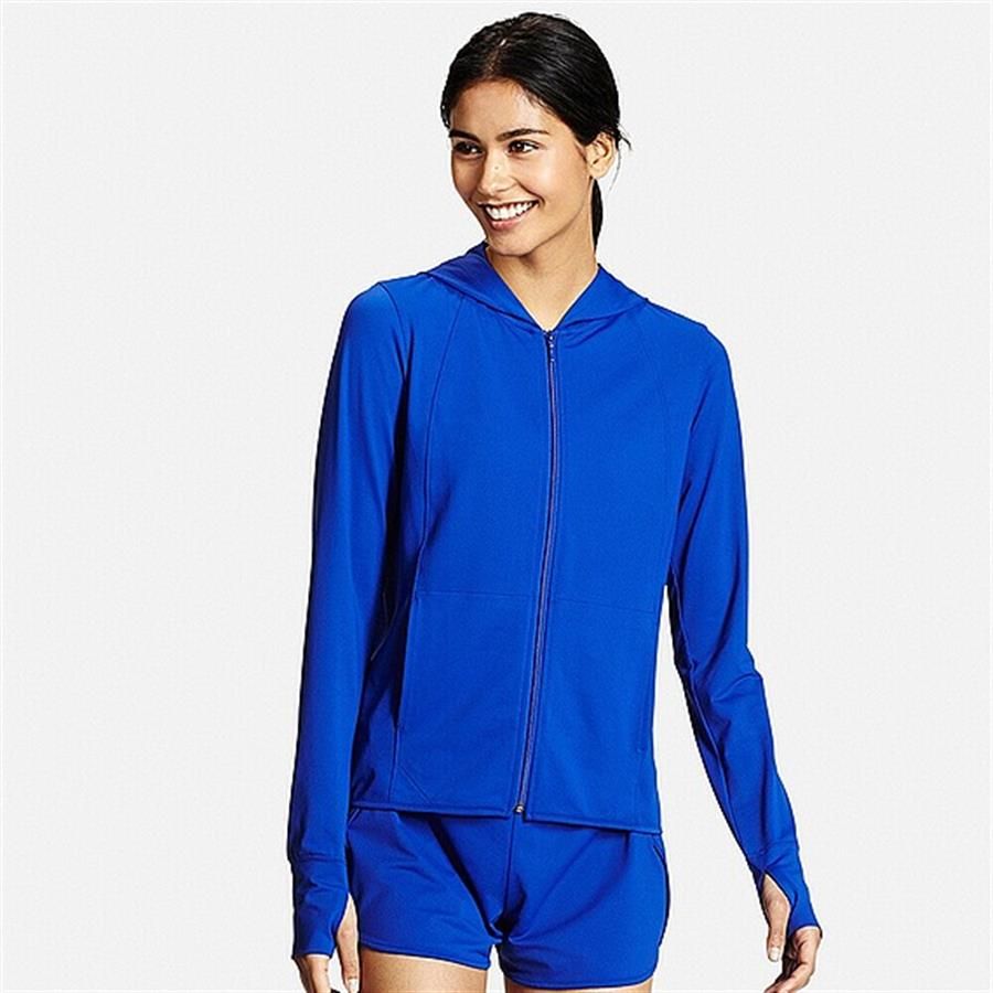 Áo chống nắng Uniqlo Airism thun lạnh thoáng mát, co giãn tốt, #67 Blue - size S