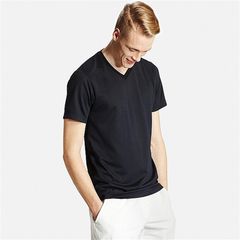 Áo thun nam Uniqlo Nhật Bản sọc chìm trẻ trung, nam tính, 09 Black, size L