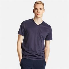 Áo thun nam Uniqlo Nhật Bản sọc chìm trẻ trung, nam tính, 69 Navy, size L