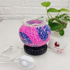 Đèn xông tinh dầu điện, làm đèn ngủ, trang trí, ốp đá hồng tím nhẹ nhàng