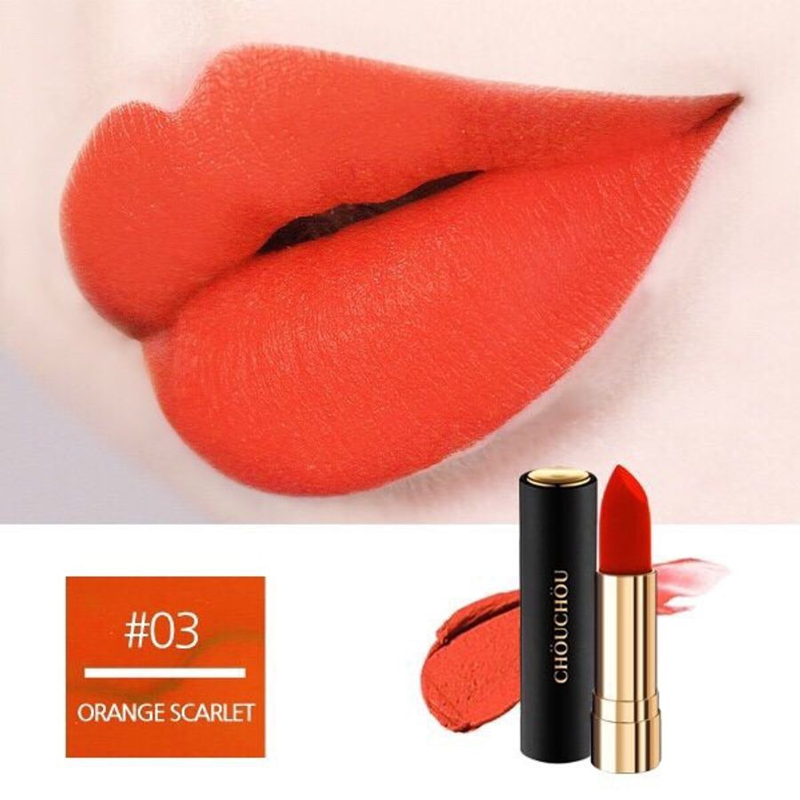 Son Chou Chou Hàn Quốc son Highend mức giá bình dân, #3 Orange Scarlet