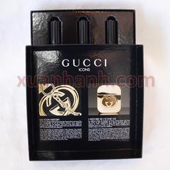Giftset nước hoa nam Gucci Guilty gồm 1 lọ Guilty Black và 2 lọ Guilty, mỗi lọ 7.4ml vòi xịt.